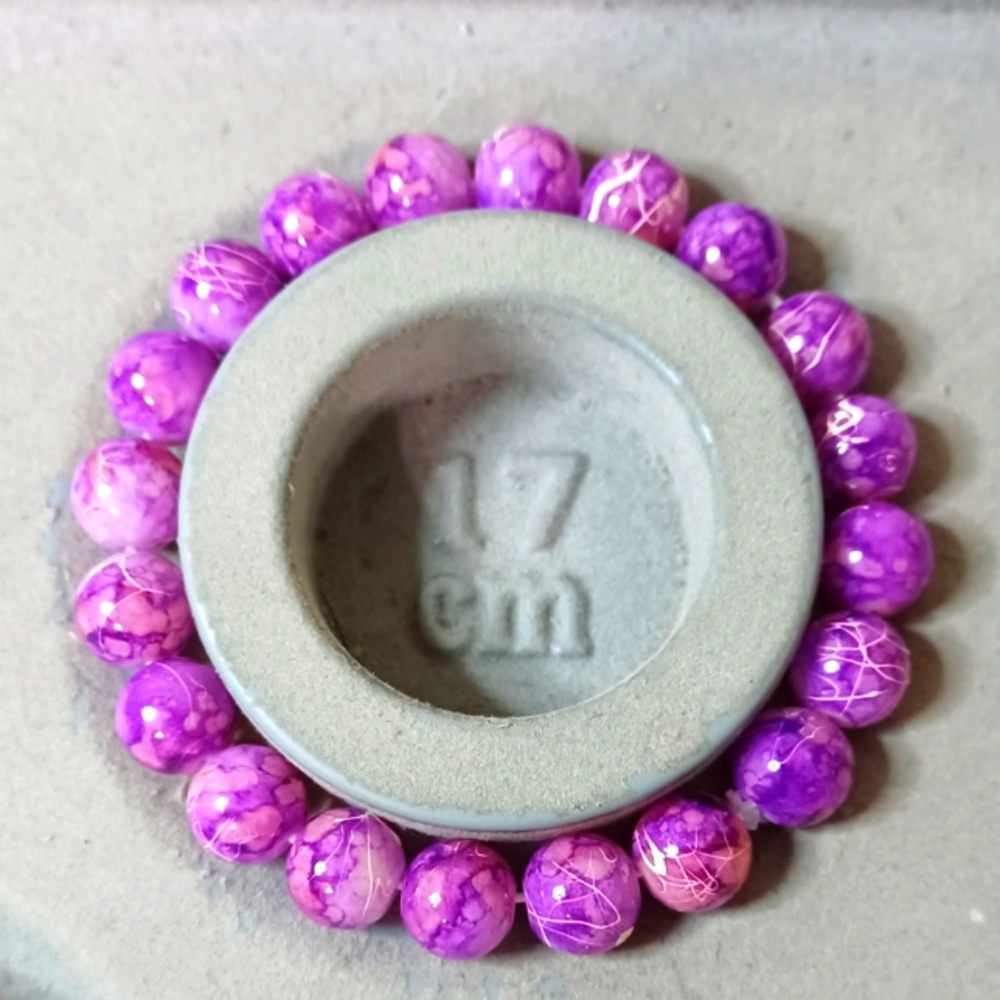 Purple marble bead bracelet